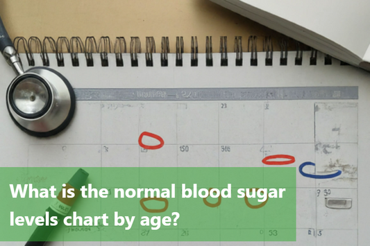 A stethoscope and a notebook with a calendar, illustrating the concept of monitoring blood sugar levels over time.