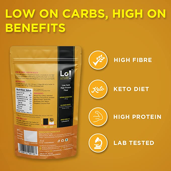 Low Carb High Protein Atta - Powered by Lo! Foods