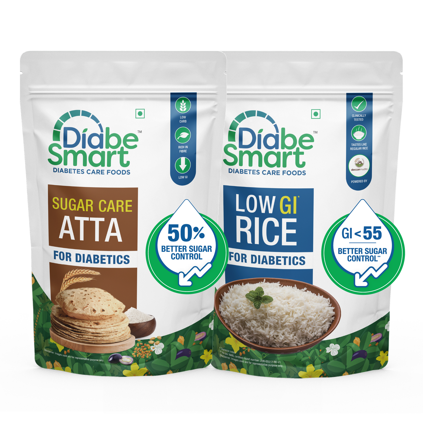 Diabetic Atta & Low GI Rice Combo - 5 Kg Each