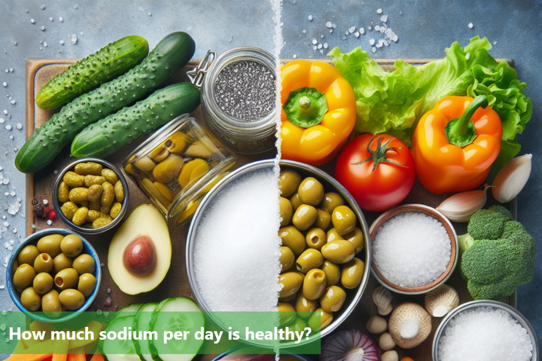 A table full of healthy vegetables and a bowl of salt.