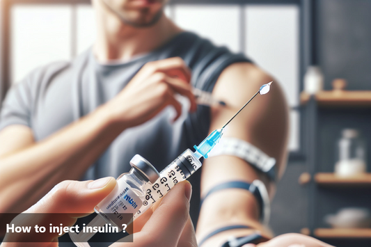 A person injecting insulin into their arm.