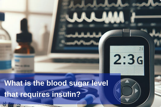 Image showing a glucose meter and insulin syringe, depicting safe blood sugar levels for insulin administration