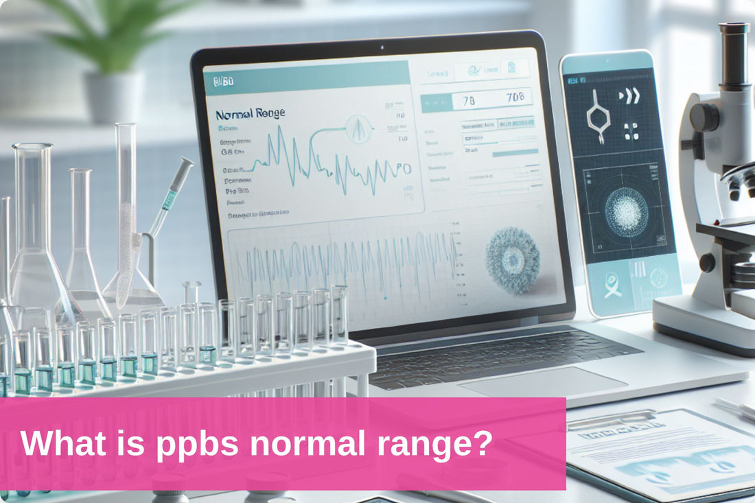 Informative graph showing PPBS normal range values, with emphasis on distinctions for females