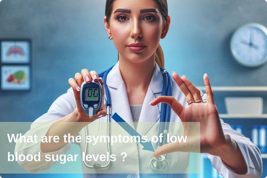 A doctor with a glucometer checking blood sugar levels