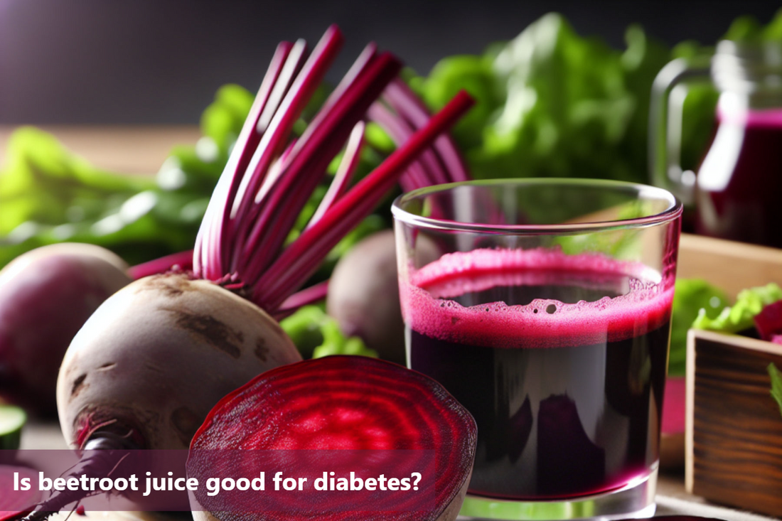 Beetroot and beetroot juice with green leaves on wooden table