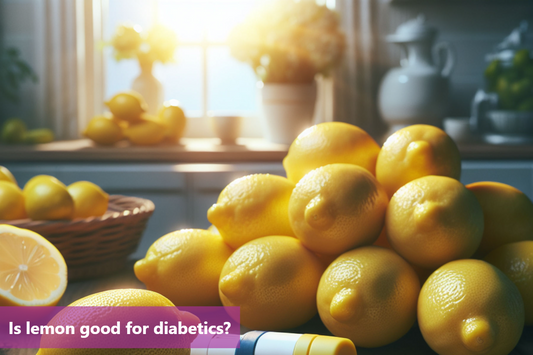 A close-up image of a pile of lemons on a table.