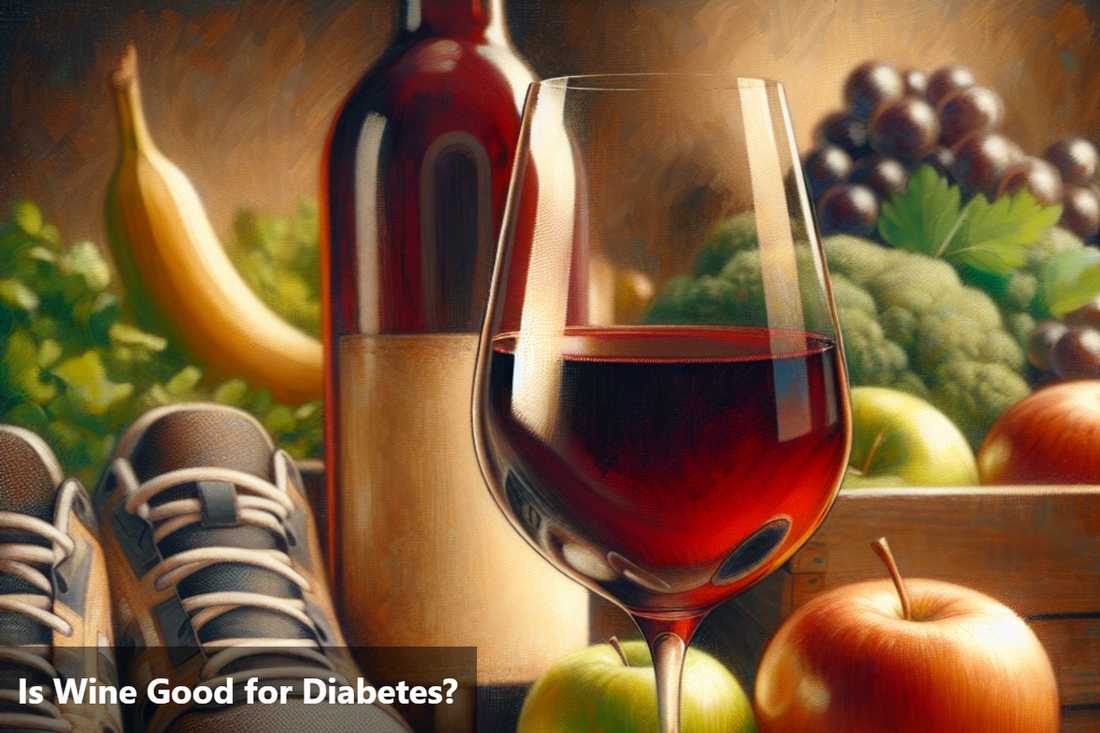 Red wine, fruits and vegetables on a wooden table