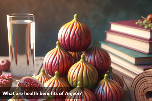 A pyramid of fresh, ripe figs displayed on a wooden table, symbolizing the numerous health benefits they offer.