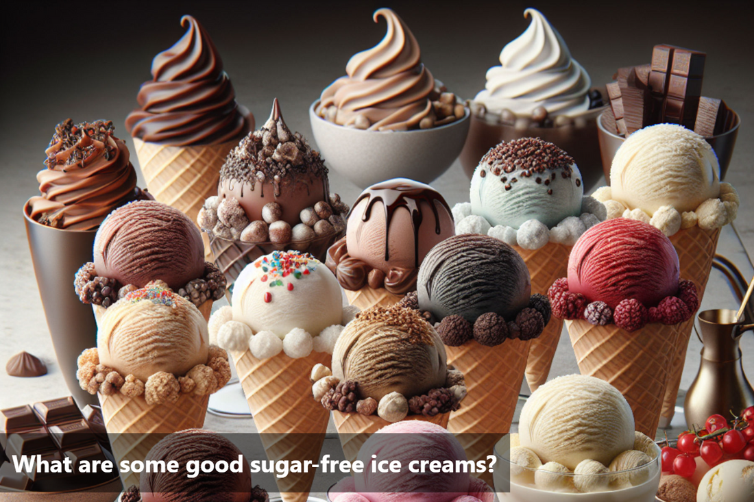 A variety of sugar-free ice cream flavors and brands.