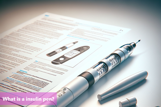 An insulin pen and a document with information about insulin pens.