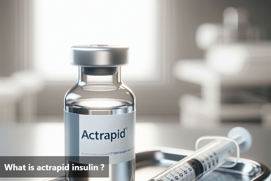 A close-up image of a vial of Actrapid insulin.