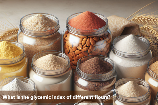 Image of various flours in glass jars, including wheat, ragi, corn, barley, and jowar.