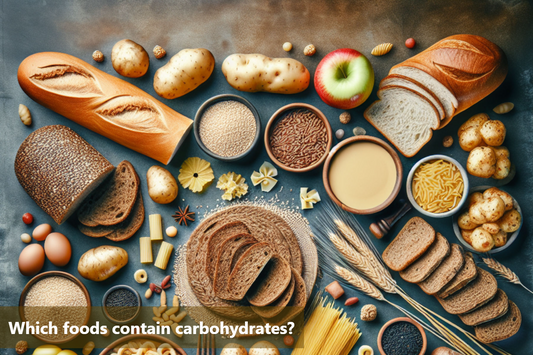 A variety of foods containing carbohydrates