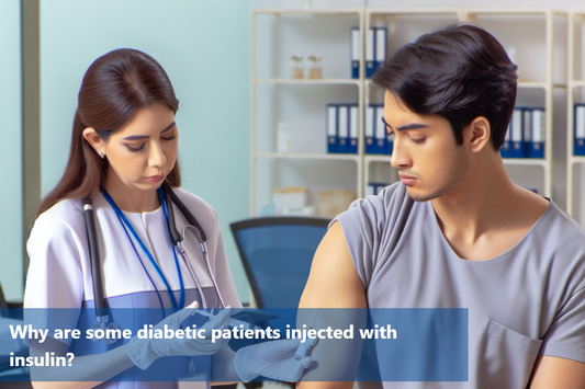 A doctor is injecting a patient with insulin.